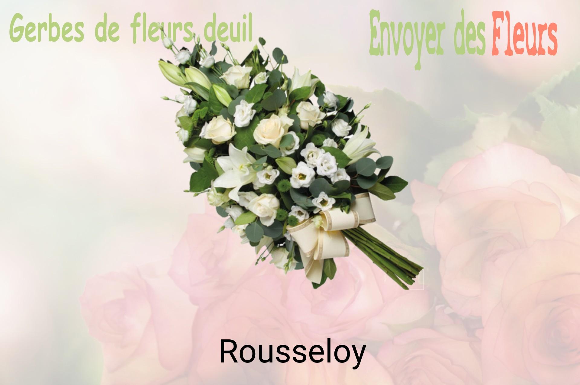 Gerbe de fleurs de deuil livrée à Rousseloy